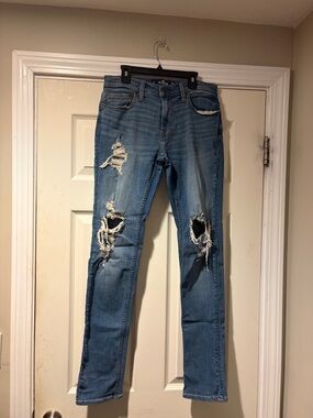 Hollister Light Blue Ripped Skinny Jeans